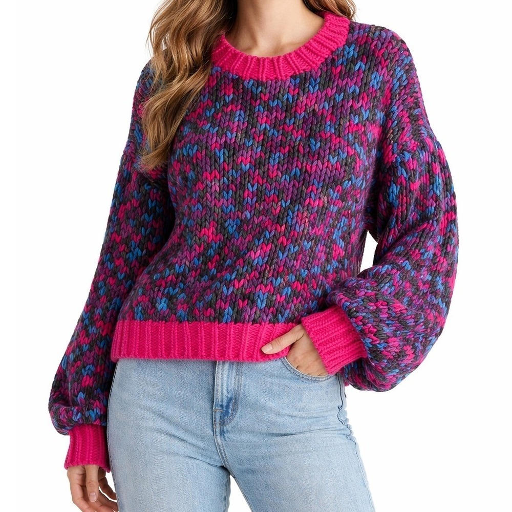 NWT MOTHER The Bell Sleeve Pullover Sweater Size S Chunk of Chain Alpaca Wool